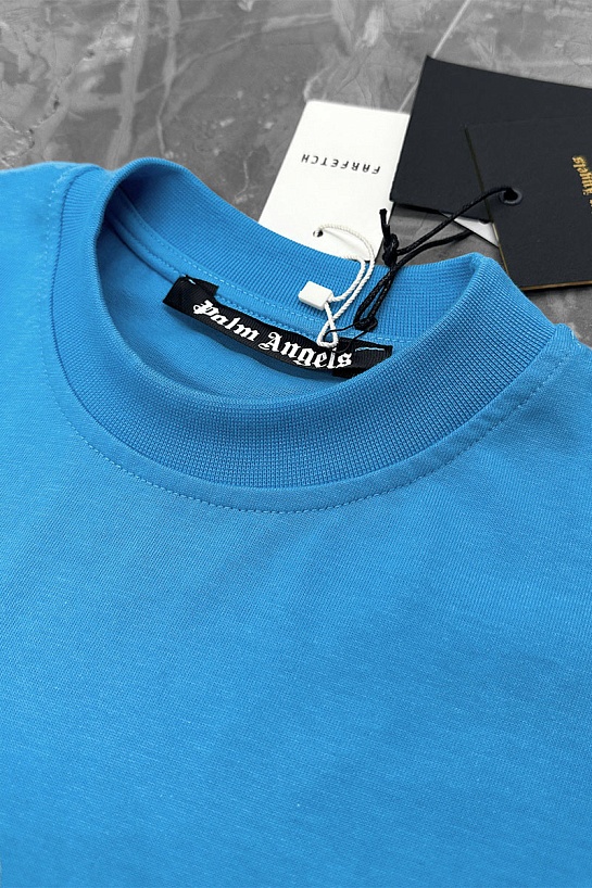 Голубая оверсайз футболка Palm Angels Leopard Bear