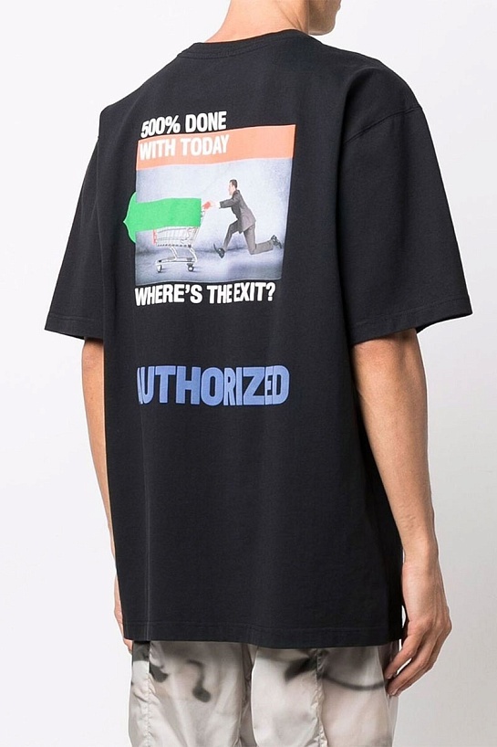 Чёрная оверсайз футболка Heron Preston A.F. Authorized