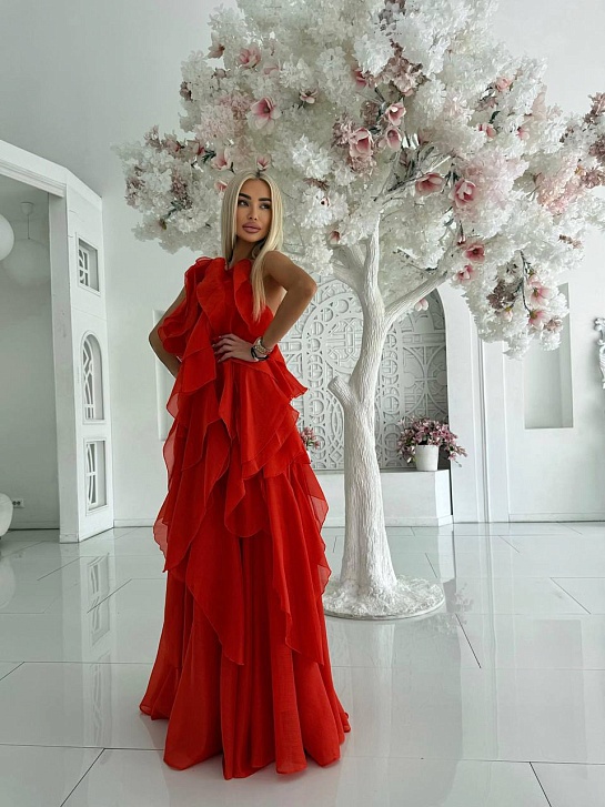 Женское воздушное платье красного цвета Zimmermann