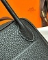 Женская кожаная сумка Hermes Lindy Premium 26x18x13 см - Black