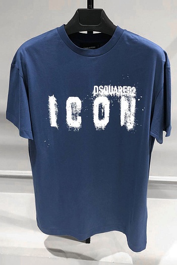 Синяя оверсайз футболка Dsquared2   