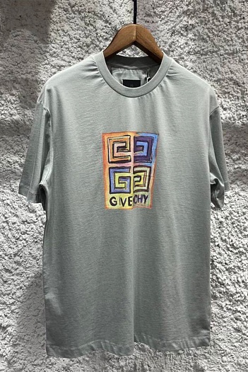 Серая оверсайз футболка Givenchy 4G Sun Print   