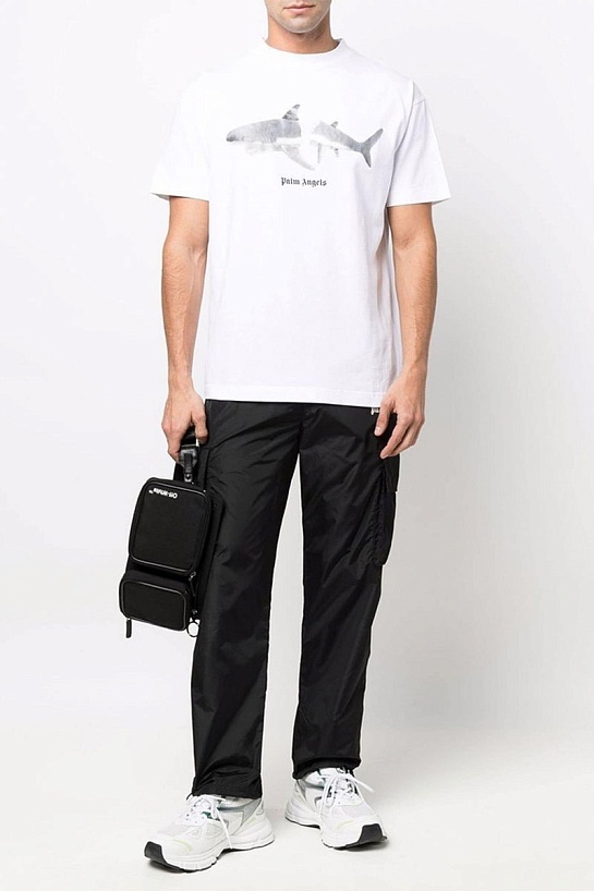 Белая оверсайз футболка Palm Angels Shark