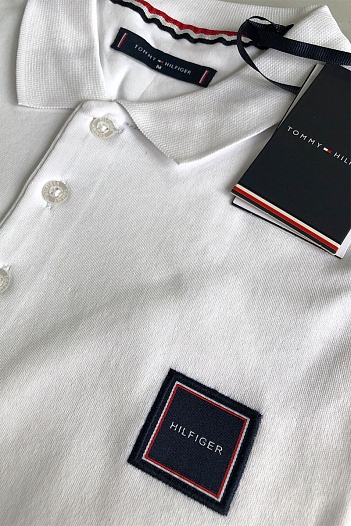 Классическое мужское поло Tommy Hilfiger белого цвета   