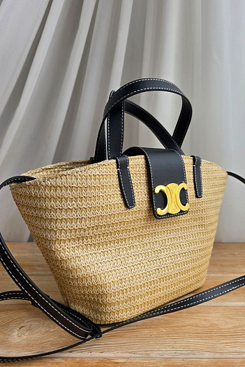 Плетёная сумка с кожаной отделкой Celine 30x18 см   