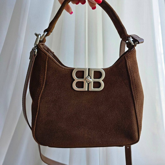 Женская замшевая сумка Balenciaga 23x16 см