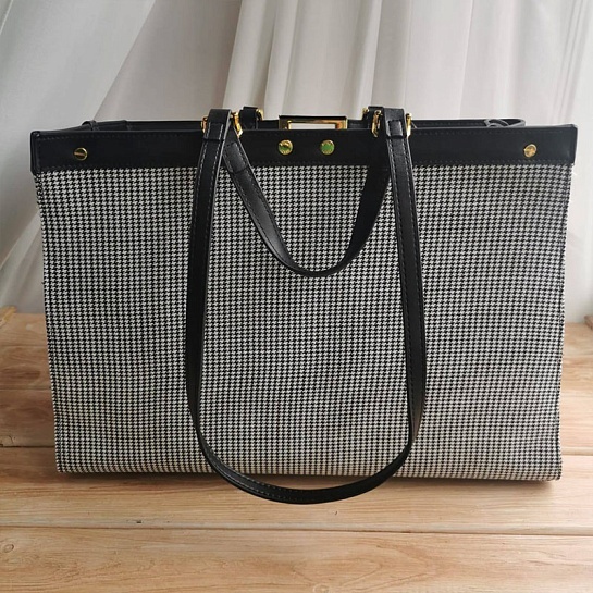 Женская сумка Fendi X-Tote shopper FF embroidery 41x28 см (2 расцветки)