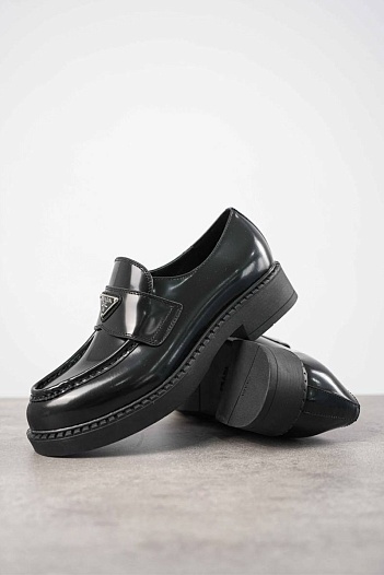 Мужские кожаные лоферы Prada premium   