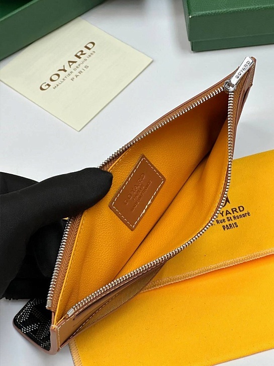 Кожаный кошелек Goyard Insert Louise Premium 21x11см - Brown