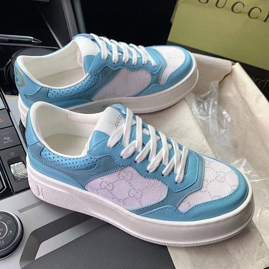 Женские кроссовки Gucci GG Chunky B Premium - White \ Blue   