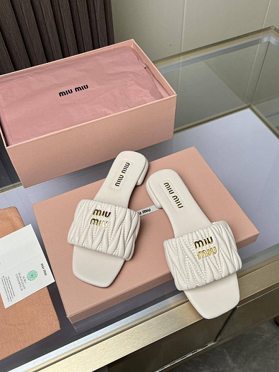 Женские шлёпанцы MIU MIU Premium - White   