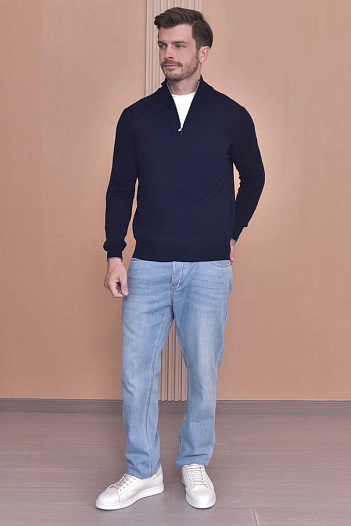 Кашемировый свитер Brunello Cucinelli Premium - Dark Blue   