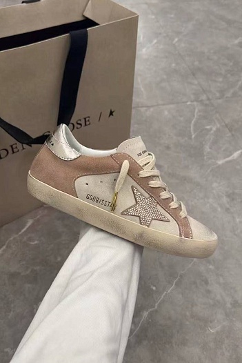 Женские кожаные кроссовки Golden Goose Super Star premium   