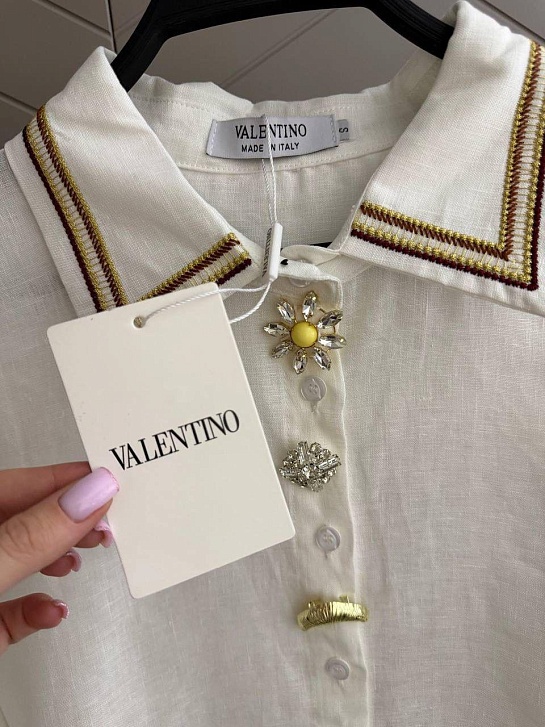 Женская белая рубашка Valentino premium
