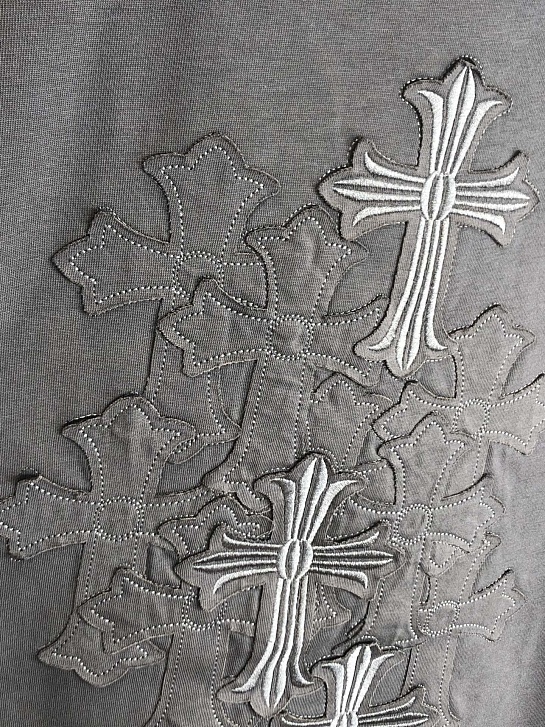 Серая оверсайз футболка Chrome Hearts Premium