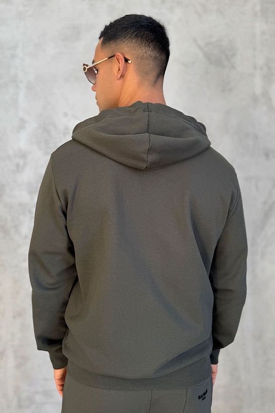 Зелёная кофта на молнии Balmain