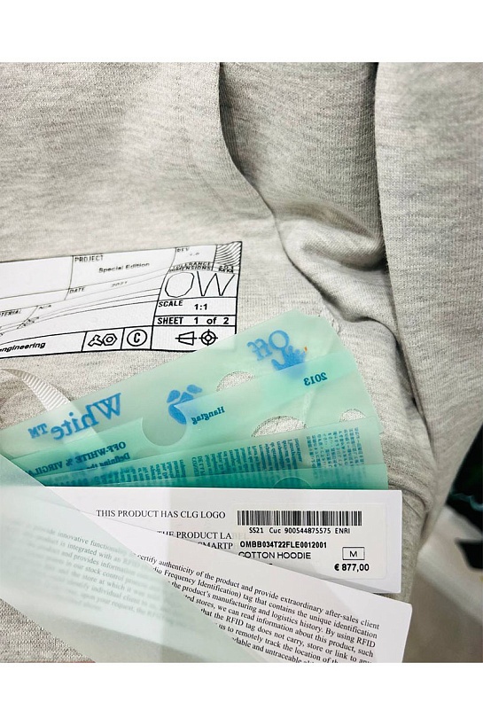 Мужское чёрное худи Off-White x Teenage Engineering logo-patch