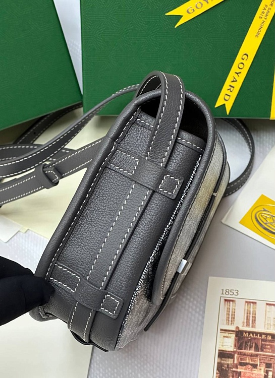 Кожаная сумка Goyard Belvedere Messenger PM premium 22x17x6 см