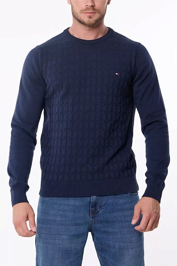 Мужской джемпер Tommy Hilfiger logo-embroidered - Navy   
