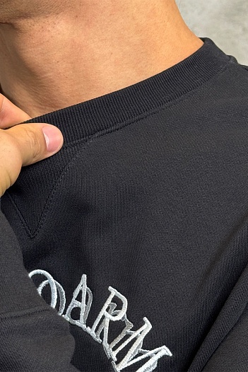 Чёрный свитшот Emporio Armani logo embroidery   