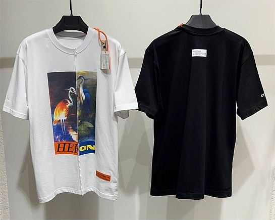Белая оверсайз футболка Heron Preston Split Light Herons