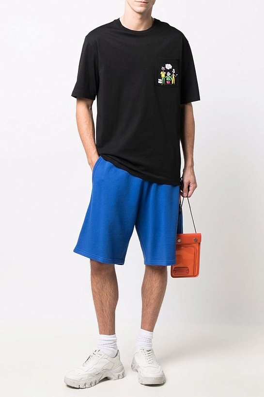 Чёрная оверсайз футболка Moschino embroidered