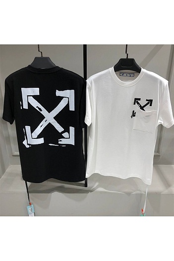 Белая оверсайз футболка Off-White Arrows-print   