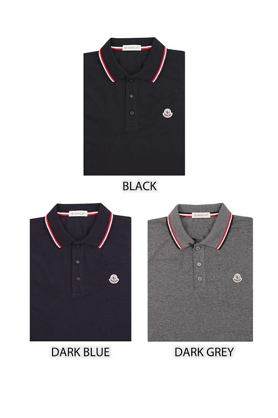 Чёрное поло с длинным рукавом Moncler logo-patch