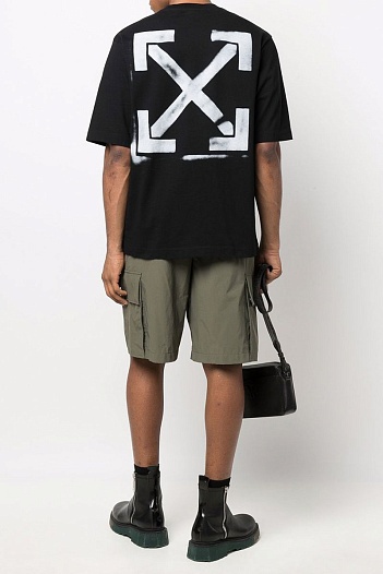Чёрная оверсайз футболка Off-White Arrows-print   