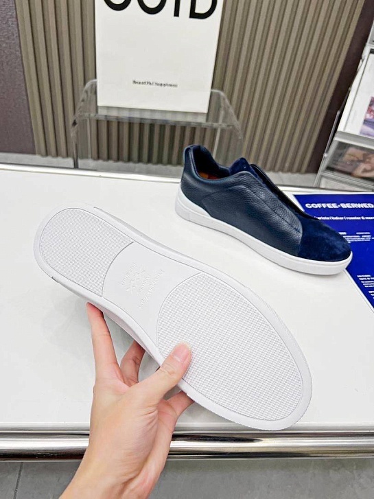 Мужские кроссовки Ermenegildo Zegna Triple Stitch - Navy