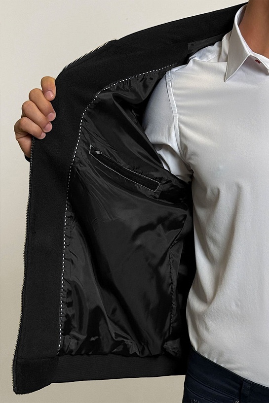 Мужской бомбер Loro Piana чёрного цвета