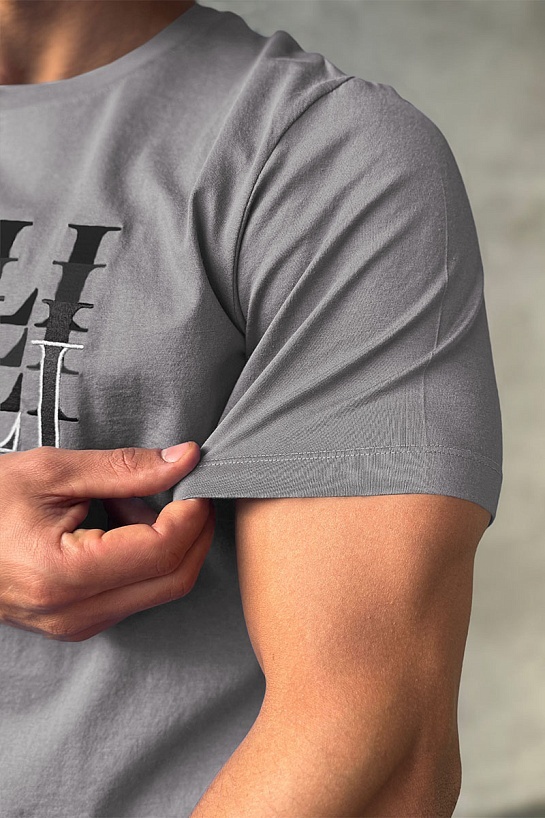 Мужская футболка Zilli серого цвета