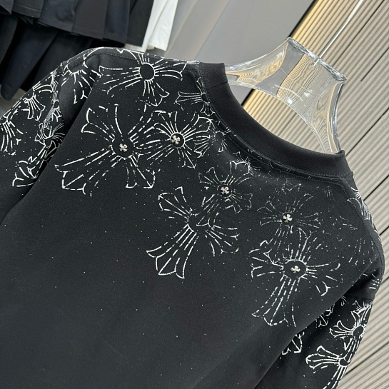 Чёрная оверсайз футболка Chrome Hearts Premium