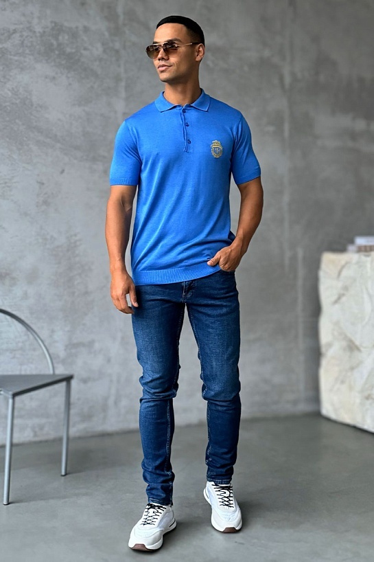 Классическое мужское поло Billionaire синего цвета