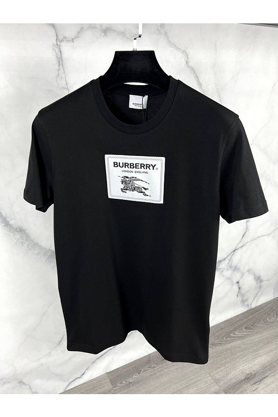 Чёрная футболка Burberry Roundwood Label