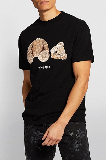 Чёрная оверсайз футболка Palm Angels Bear Classic   