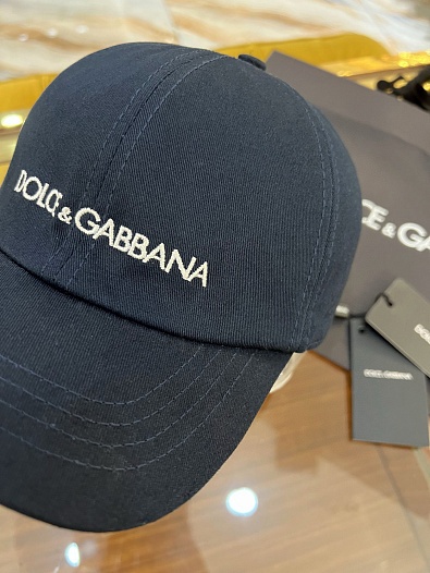 Бейсболка синего цвета Dolce & Gabbana logo-embroidered   