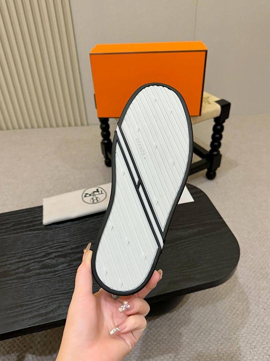 Мужские замшевые кроссовки Hermes Kid - Navy