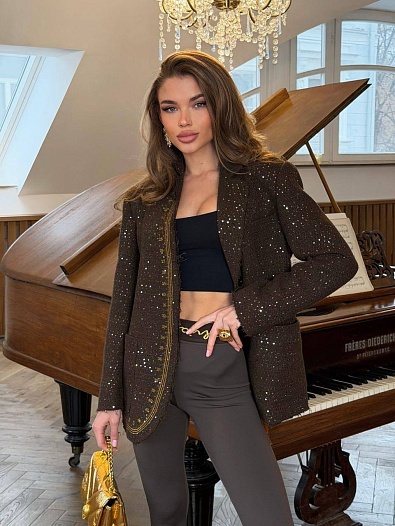 Женский пиджак в пайетках Schiaparelli premium   