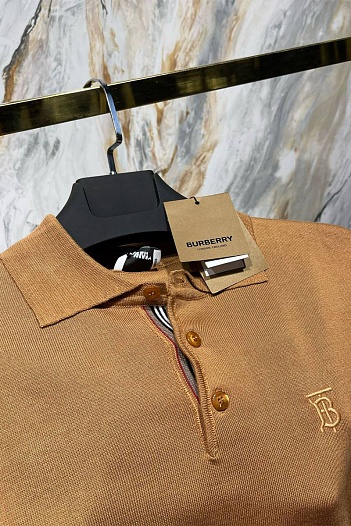 Мужское поло Burberry TB logo-embroidered - Brown   