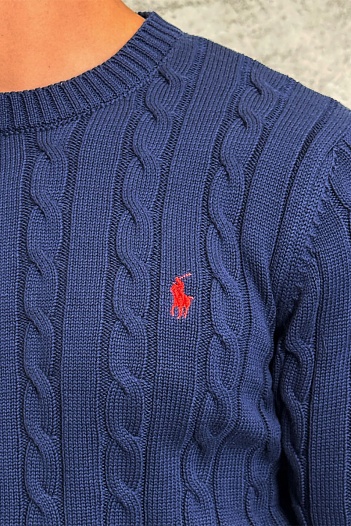 Мужской свитер Polo Ralph Lauren cable-knit - Navy   