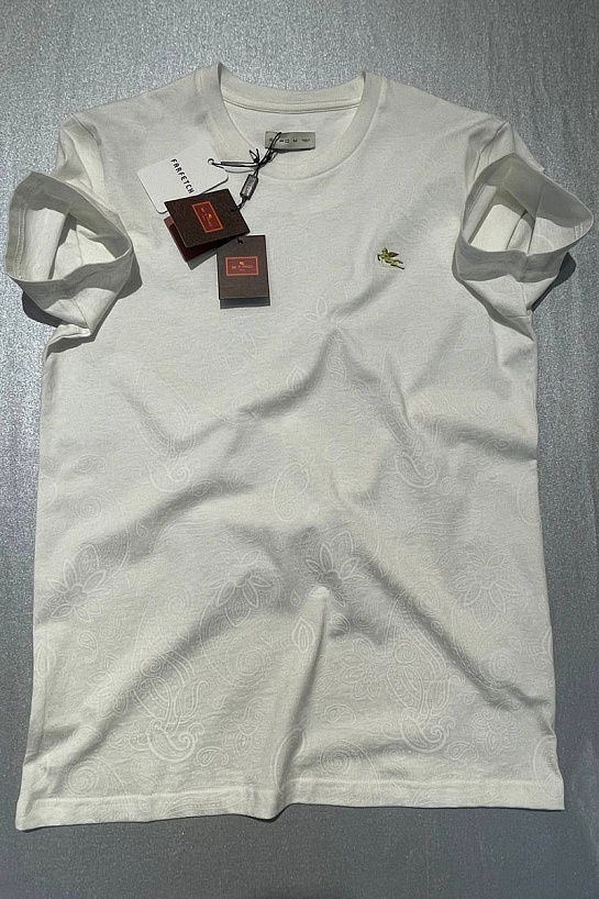 Белая мужская футболка Etro embroidered-logo