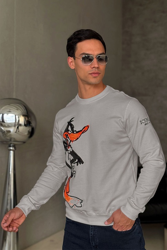 Мужской свитшот Iceberg "Daffy Duck" - Grey