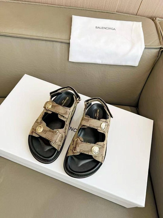 Женские сандалии Balenciaga Jacquard Premium - Brown
