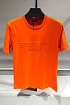 Оранжевая футболка Balmain Paris embossed-logo