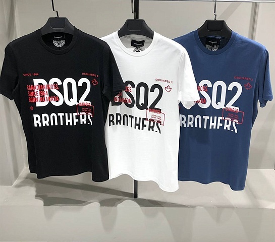 Мужская чёрная футболка Dsquared2 Brothers