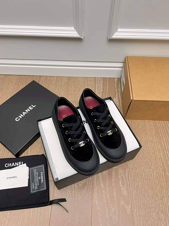 Женские замшевые кеды Chanel premium