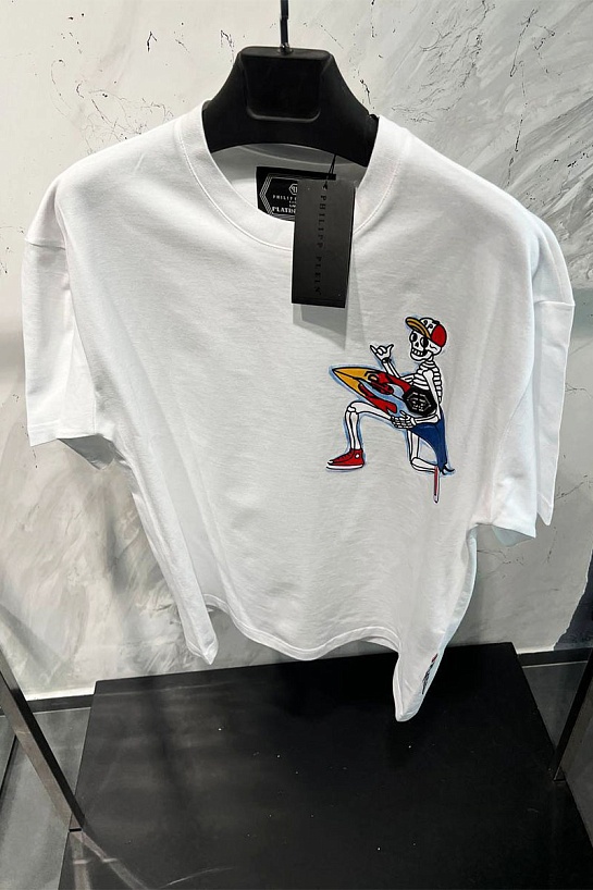 Мужская белая футболка Philipp Plein Hawaii