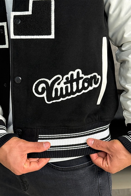 Мужской чёрный бомбер Louis Vuitton Baseball multi-patch