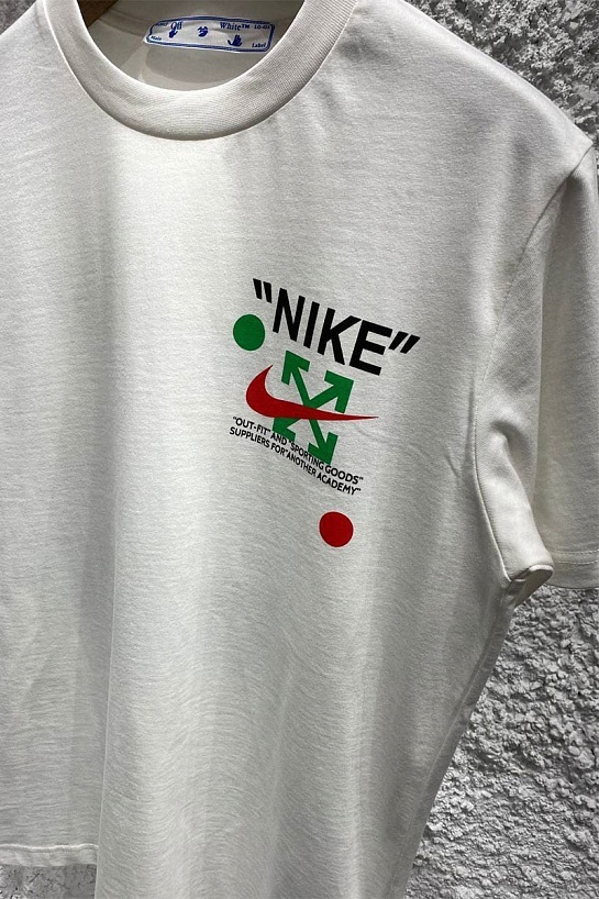 Белая оверсайз футболка Off-White x Nike Air